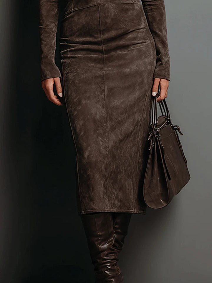Liora | Abito Midi Lungo Marrone