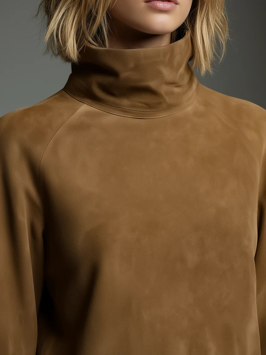 Elara | Mini Abito Oversize Morbido con Collo Alto